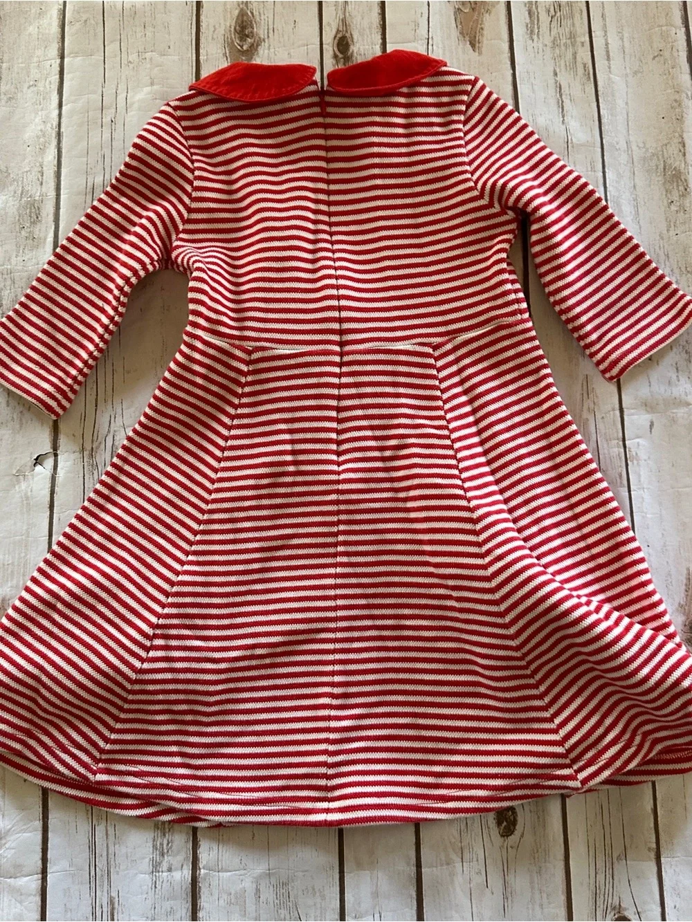 Mini Boden red and white striped dress